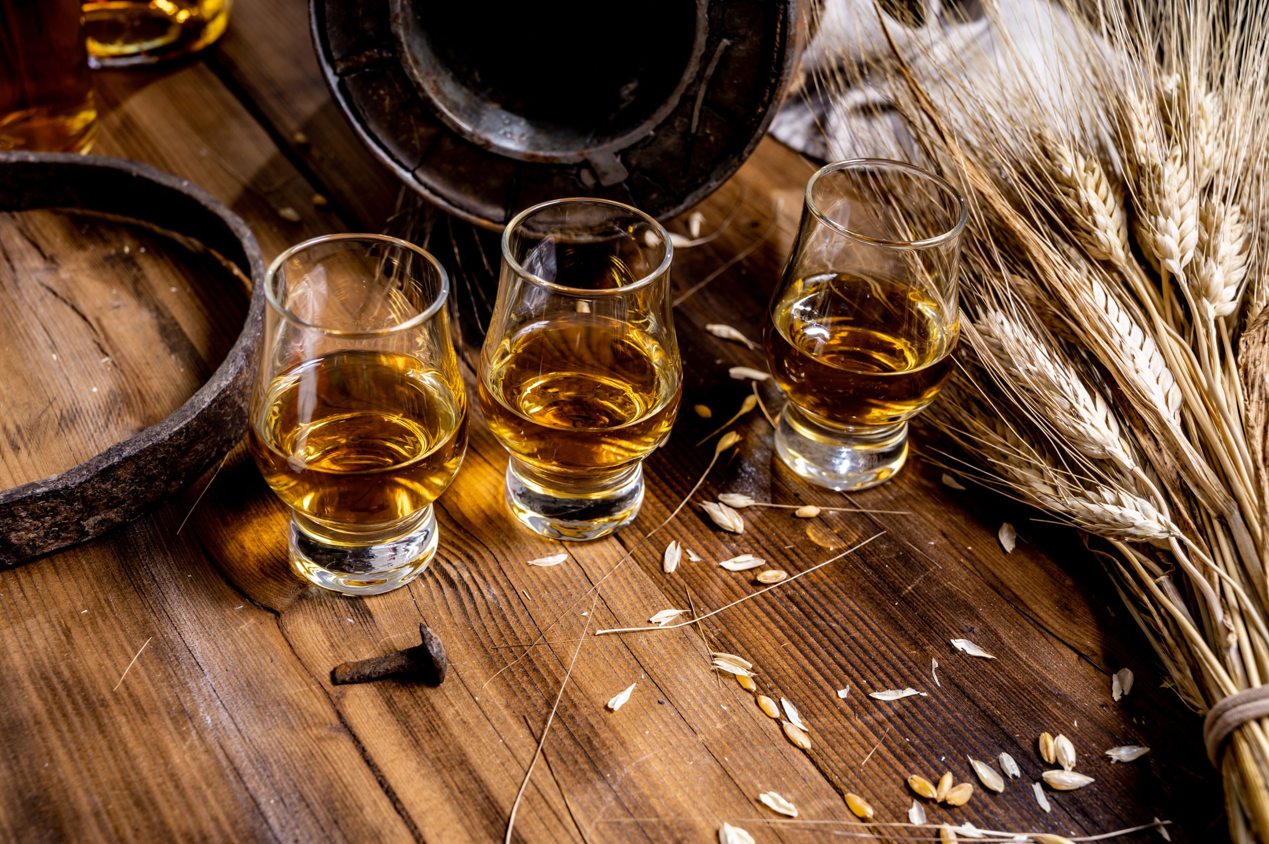 Edinburgh Guide 4 A flight of whisky tasting glasses